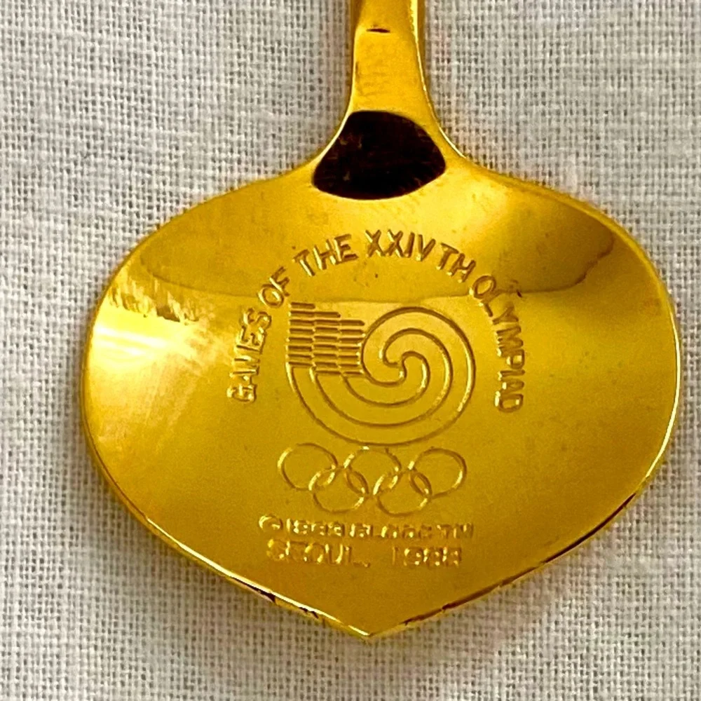 1988 Olympics Seoul Golden Mascot Vintage Collectible Spoon